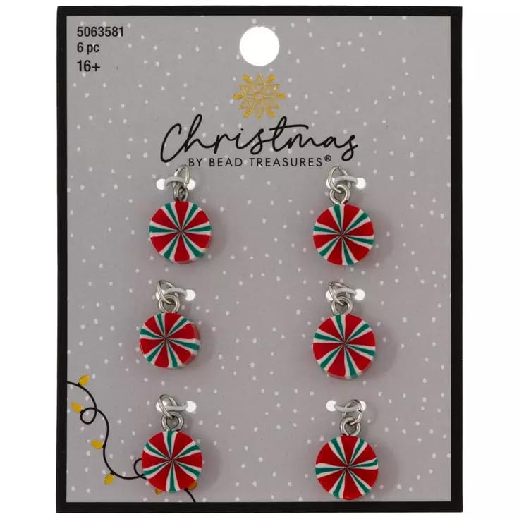 Christmas Crafts Christmas Crafts Candy Cane Ornament Charms Set of 6 - 17.5mm Perfect for Holiday Decorations - View 3 of 4
