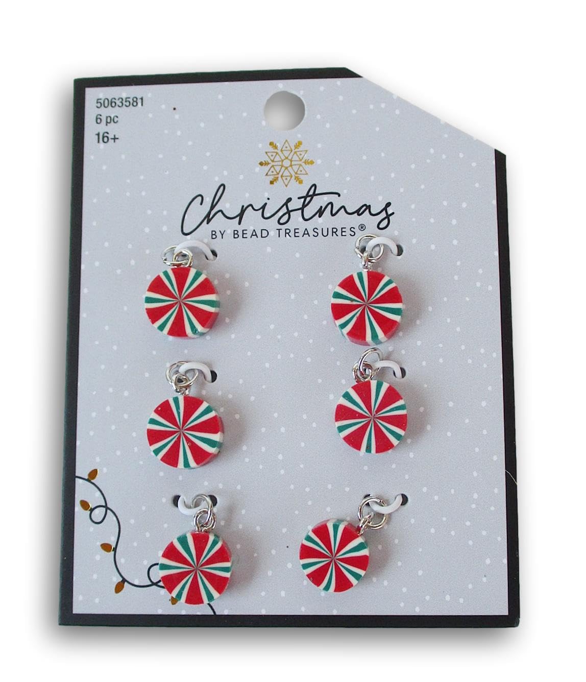 Christmas Crafts Christmas Crafts Candy Cane Ornament Charms Set of 6 - 17.5mm Perfect for Holiday Decorations - View 4 of 4