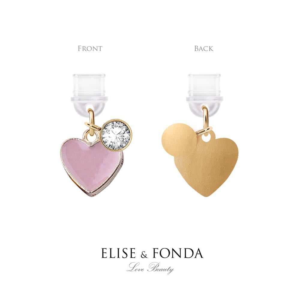 ELISE & FONDA ELISE FONDA TP253 Type-C Charging Port Anti Dust Plug Heart Charm for Samsung OnePlus Xiaomi Oppo iPhone 15 16 Pink - View 4 of 7