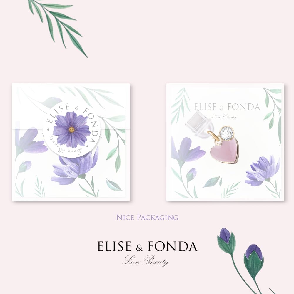 ELISE & FONDA ELISE FONDA TP253 Type-C Charging Port Anti Dust Plug Heart Charm for Samsung OnePlus Xiaomi Oppo iPhone 15 16 Pink - View 5 of 7