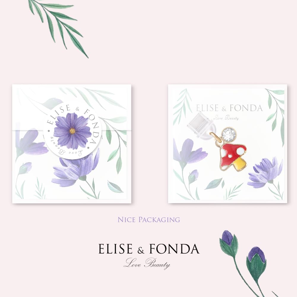 ELISE & FONDA ELISE FONDA TP251 Type-C USB Charging Port Anti Dust Plug Tiny Mushroom Cell Phone Charm for Samsung OnePlus Xiaomi Oppo iPhone 15 16 Red - View 5 of 7