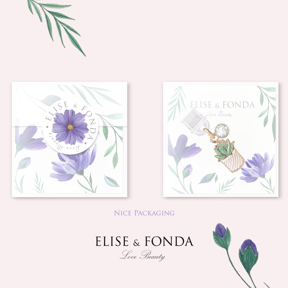 ELISE & FONDA ELISE FONDA TP256 Type-C Charging Port Anti Dust Plug Tiny Cactus Cell Phone Charm for Samsung OnePlus Xiaomi Oppo iPhone 15 16 White - View 5 of 7