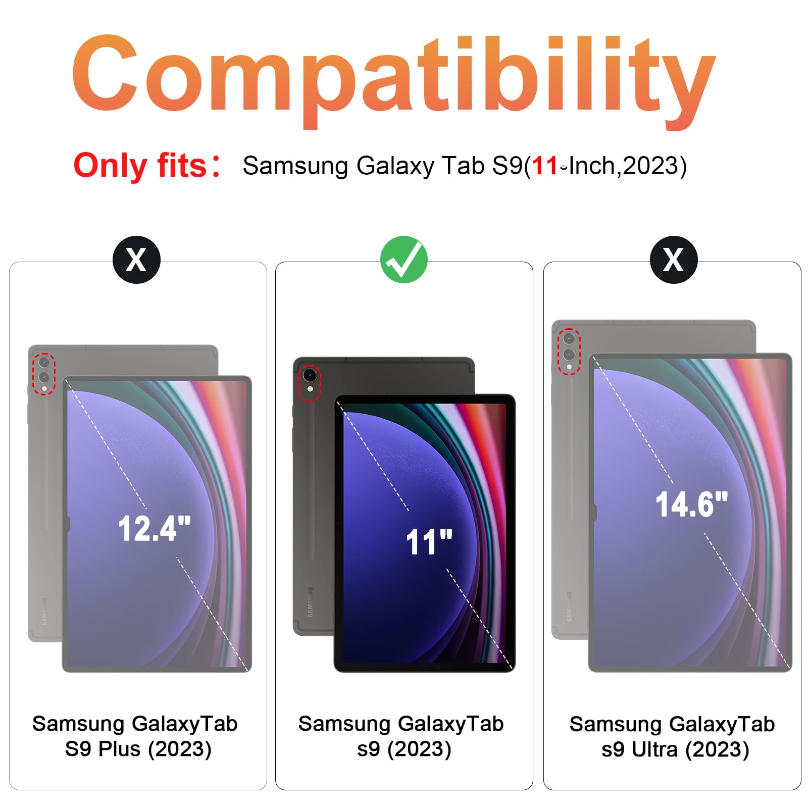 SSS·GRGB SSS GRGB Case for 11 Inch Samsung Galaxy Tab S9 2023 with S Pen Holder Slim Folio Stand Protective Cover Auto Wake Sleep Black - View 2 of 6