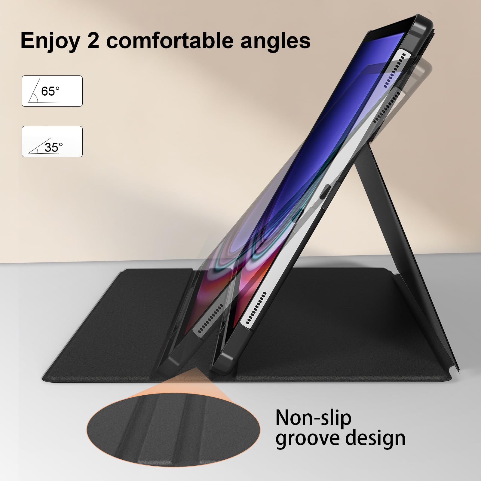 SSS·GRGB SSS GRGB Case for 11 Inch Samsung Galaxy Tab S9 2023 with S Pen Holder Slim Folio Stand Protective Cover Auto Wake Sleep Black - View 4 of 6