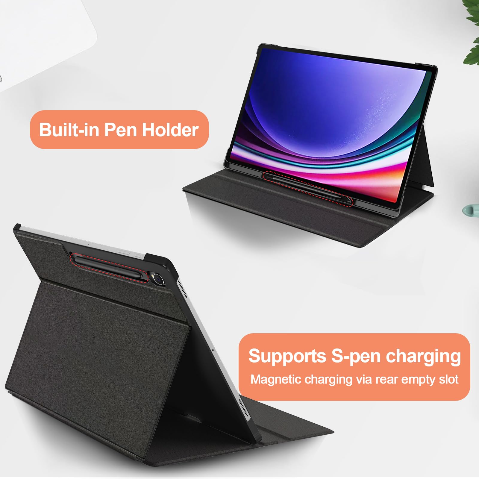 SSS·GRGB SSS GRGB Case for 11 Inch Samsung Galaxy Tab S9 2023 with S Pen Holder Slim Folio Stand Protective Cover Auto Wake Sleep Black - View 5 of 6