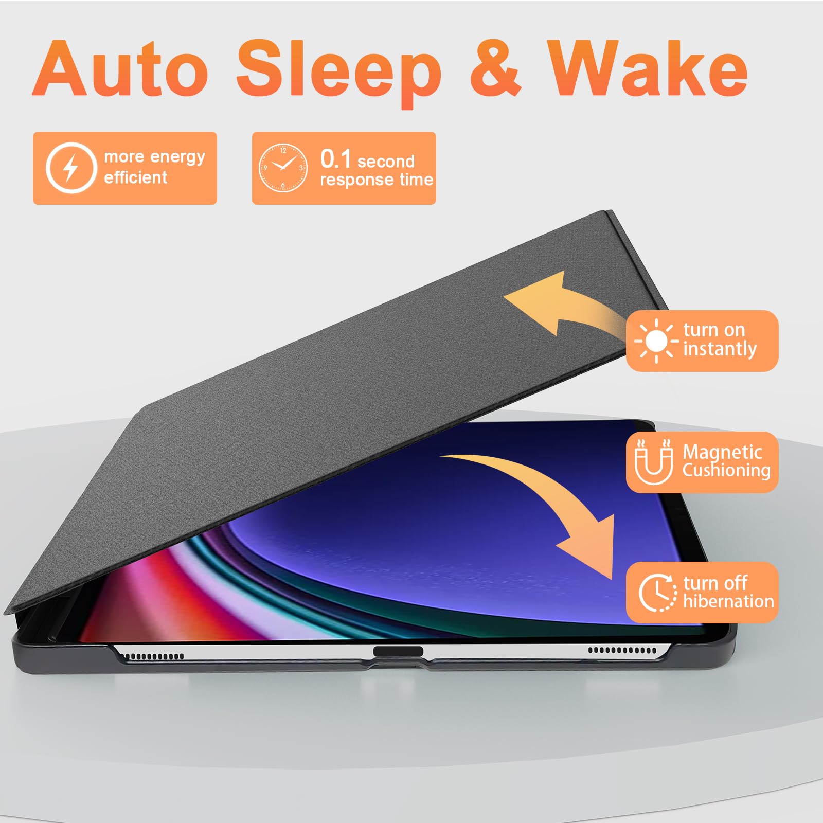 SSS·GRGB SSS GRGB Case for 11 Inch Samsung Galaxy Tab S9 2023 with S Pen Holder Slim Folio Stand Protective Cover Auto Wake Sleep Black - View 6 of 6