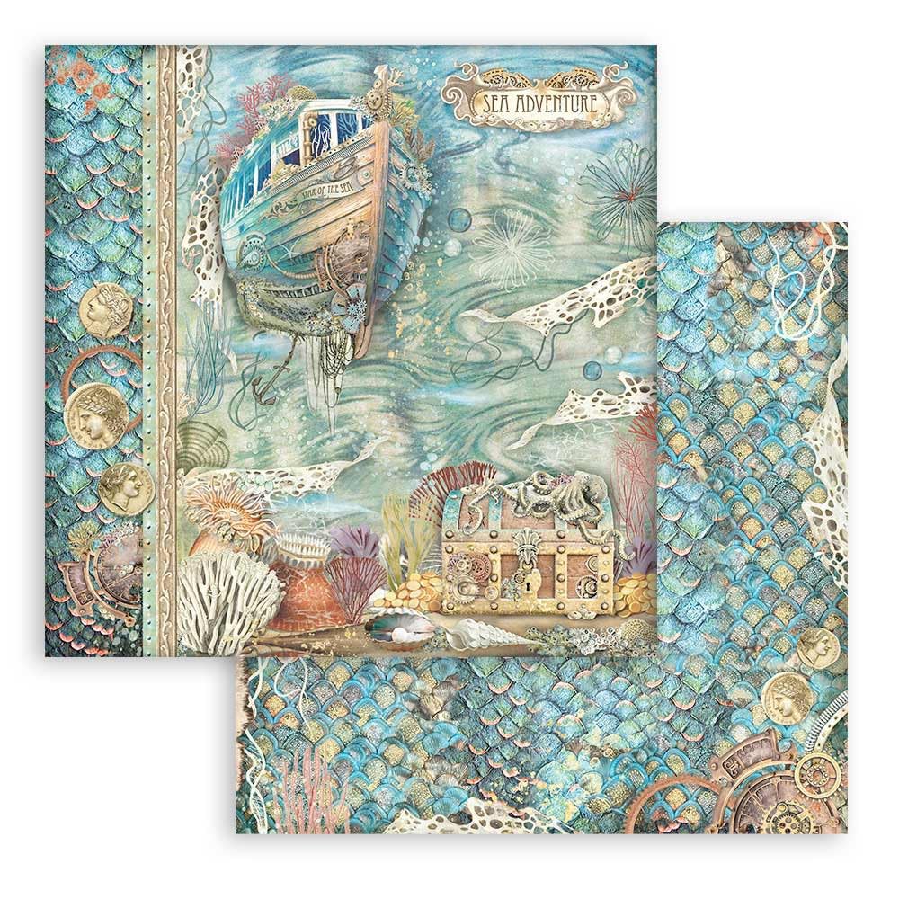Stamperia Stamperia Scrapbooking Pad 10 Sheets 30.5 x 30.5 Songs of The Sea Perfect for Creative Projects - View 2 of 7