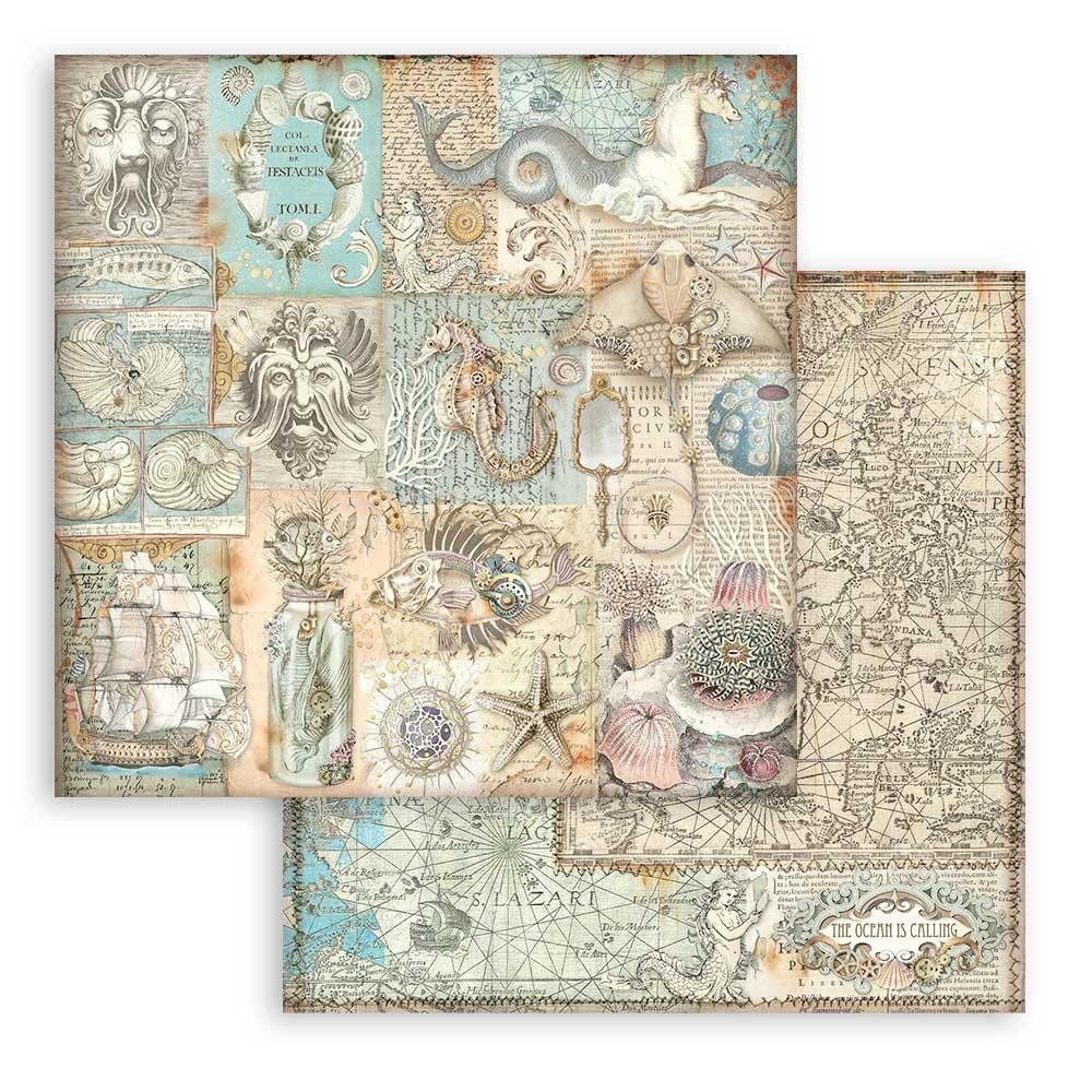 Stamperia Stamperia Scrapbooking Pad 10 Sheets 30.5 x 30.5 Songs of The Sea Perfect for Creative Projects - View 3 of 7