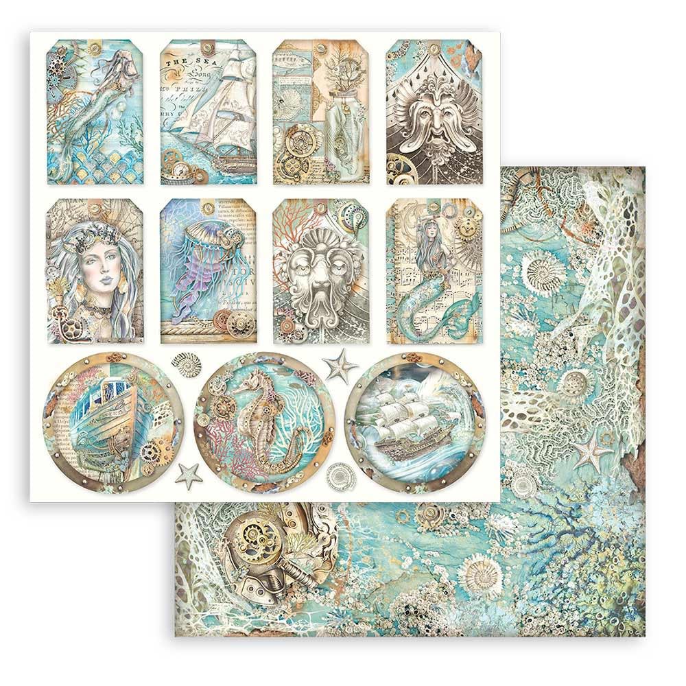 Stamperia Stamperia Scrapbooking Pad 10 Sheets 30.5 x 30.5 Songs of The Sea Perfect for Creative Projects - View 4 of 7