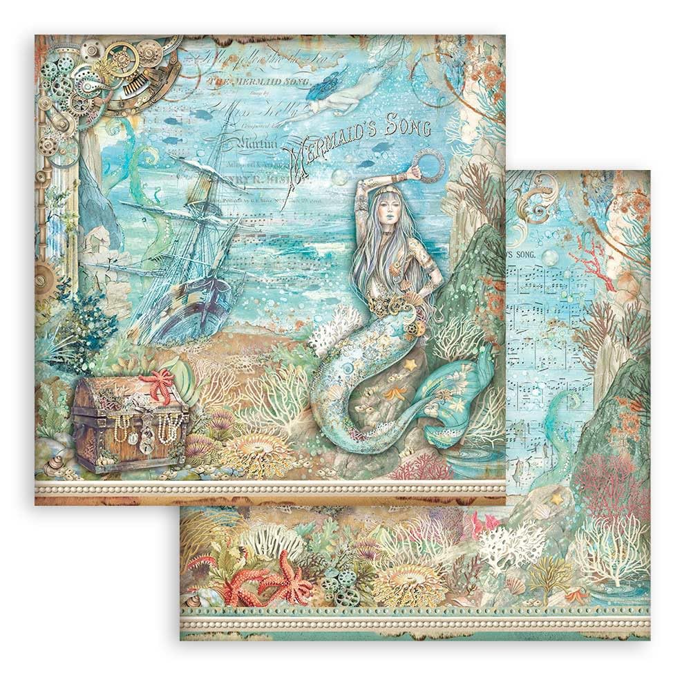 Stamperia Stamperia Scrapbooking Pad 10 Sheets 30.5 x 30.5 Songs of The Sea Perfect for Creative Projects - View 6 of 7
