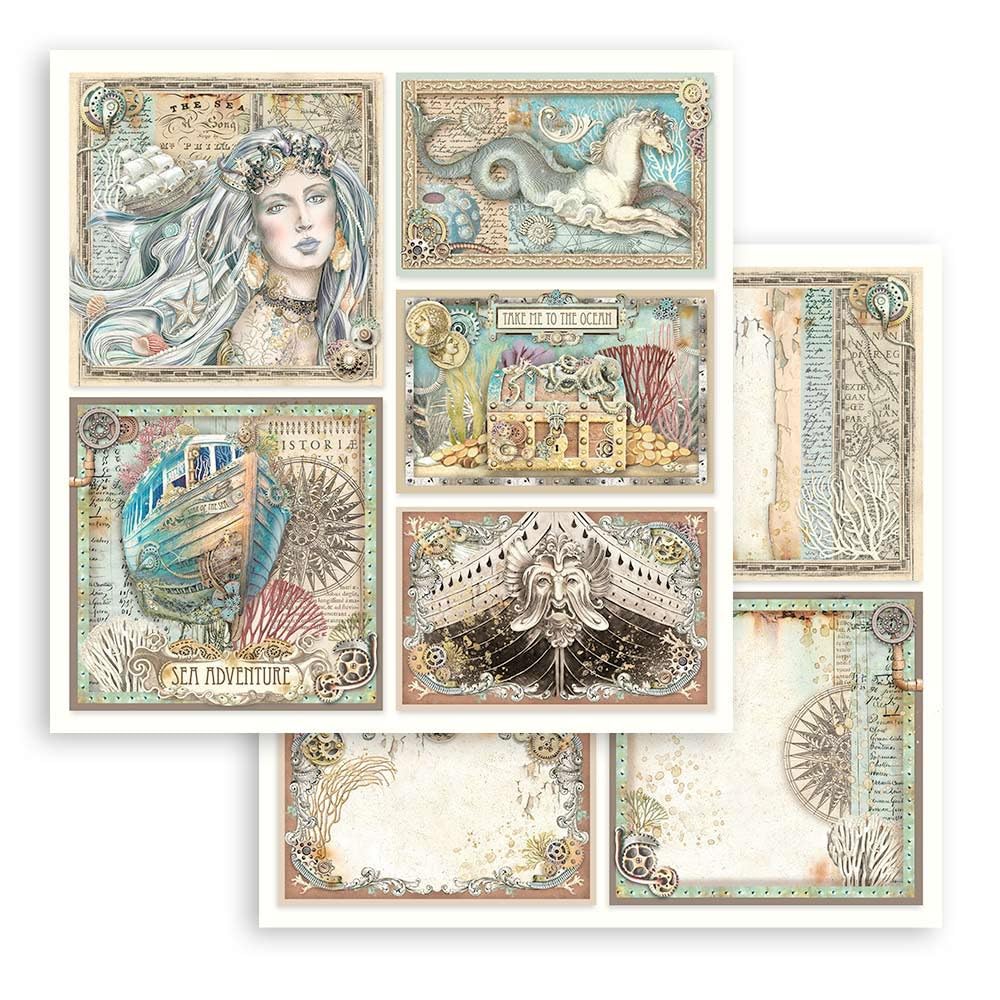 Stamperia Stamperia Scrapbooking Pad 10 Sheets 30.5 x 30.5 Songs of The Sea Perfect for Creative Projects - View 7 of 7