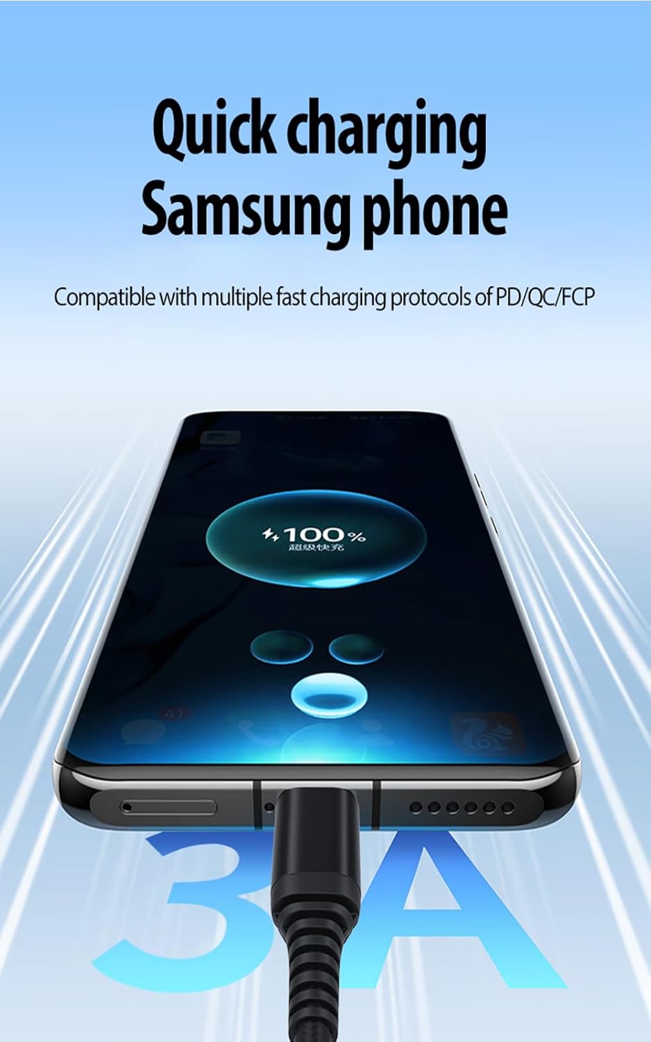 tekSonic tekSonic USB C Cable 5 Pack 3.1A QC 3.0 60W Fast Charging Nylon Braided Cords Compatible with iPhone 15 MacBook Pro iPad Mini 6 Galaxy S23 Pixel - View 4 of 9