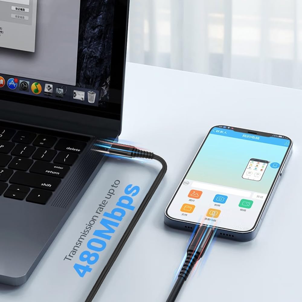 tekSonic tekSonic USB C Cable 5 Pack 3.1A QC 3.0 60W Fast Charging Nylon Braided Cords Compatible with iPhone 15 MacBook Pro iPad Mini 6 Galaxy S23 Pixel - View 7 of 9