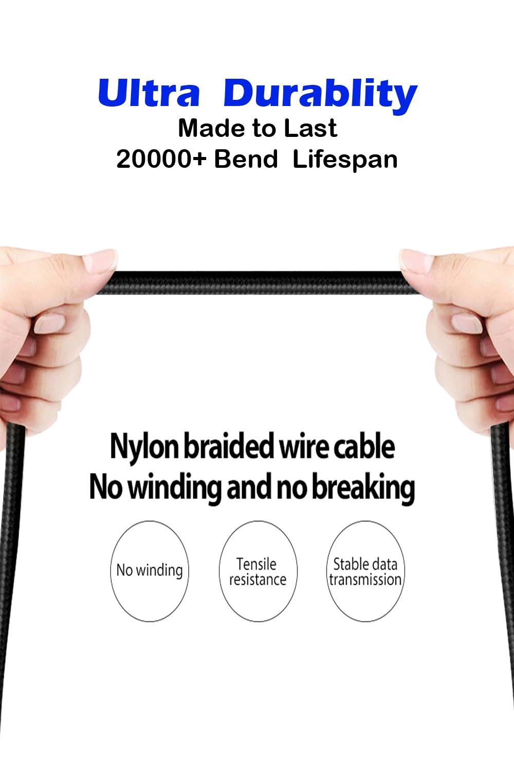 tekSonic tekSonic USB C Cable 5 Pack 3.1A QC 3.0 60W Fast Charging Nylon Braided Cords Compatible with iPhone 15 MacBook Pro iPad Mini 6 Galaxy S23 Pixel - View 8 of 9