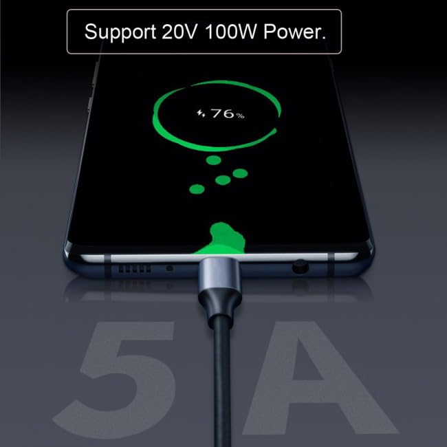 CY CY Cable Left Right Angled USB C 3.1 Male to Female Extension Data Cable 10Gbps 100W Compatible with iPhone 15 Laptop 50cm - View 3 of 9