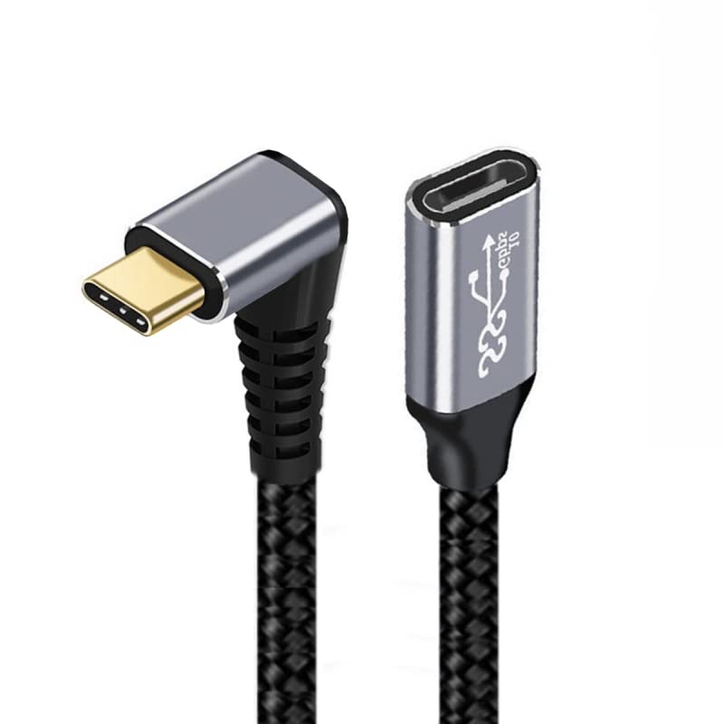 CY CY Cable Up Down Angled USB C Male to Female Extension Data Cable 10Gbps 100W Compatible with iPhone 15 and Laptops 20cm - View 2 of 9