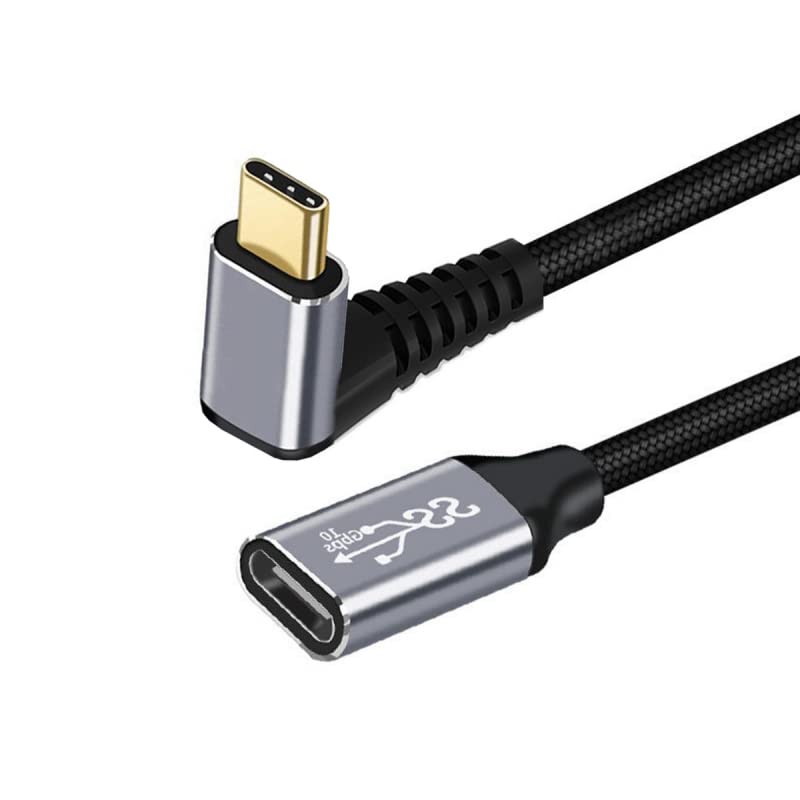 CY CY Cable Up Down Angled USB C Male to Female Extension Data Cable 10Gbps 100W Compatible with iPhone 15 and Laptops 20cm
