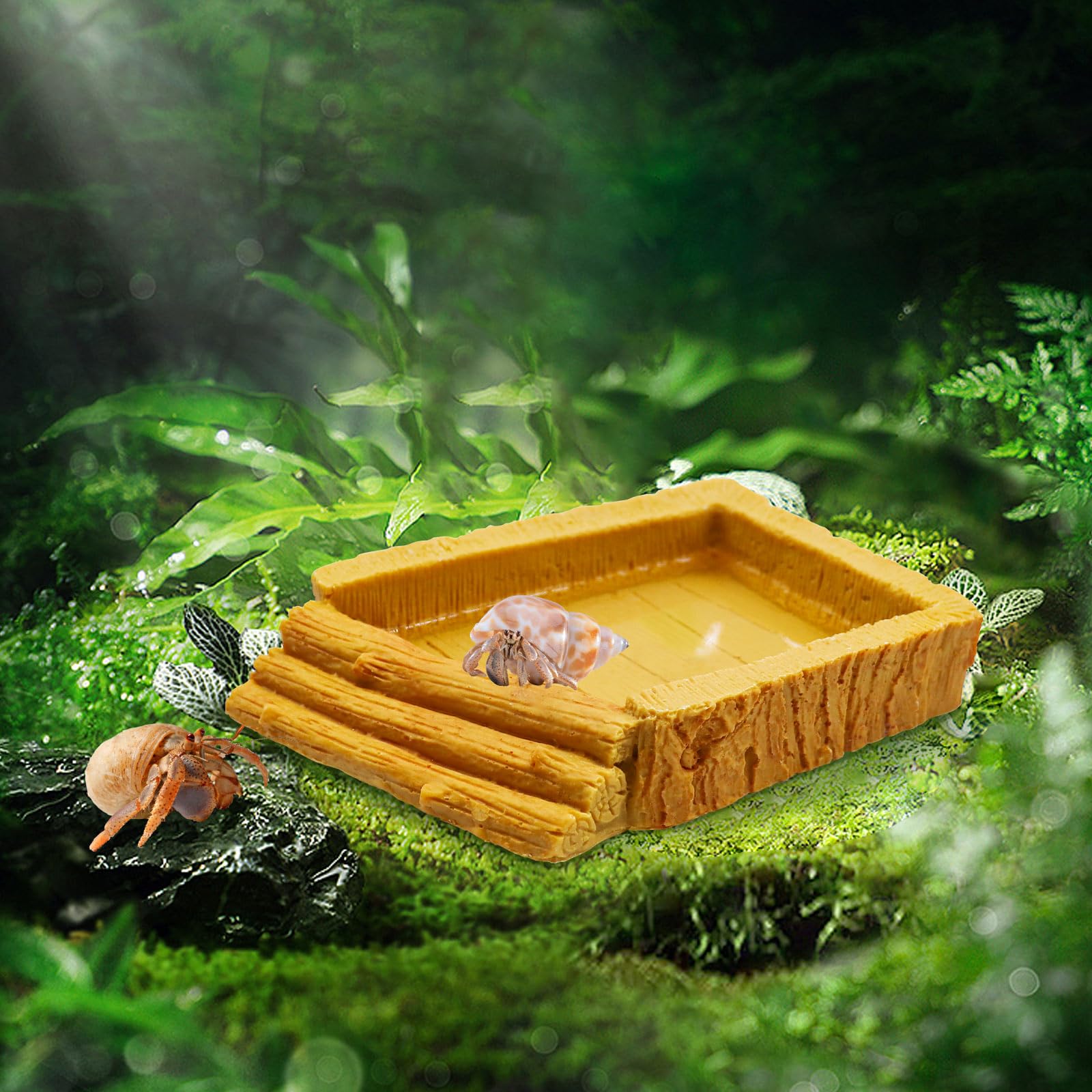 Neeenn Hermit Crab Water Tank Resin Pool Habitat Supplies Aquarium Accessories for Small to Medium Hermit Crabs - View 2 of 6