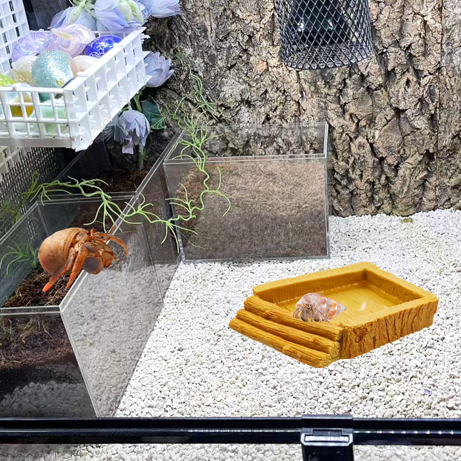 Neeenn Hermit Crab Water Tank Resin Pool Habitat Supplies Aquarium Accessories for Small to Medium Hermit Crabs - View 3 of 6