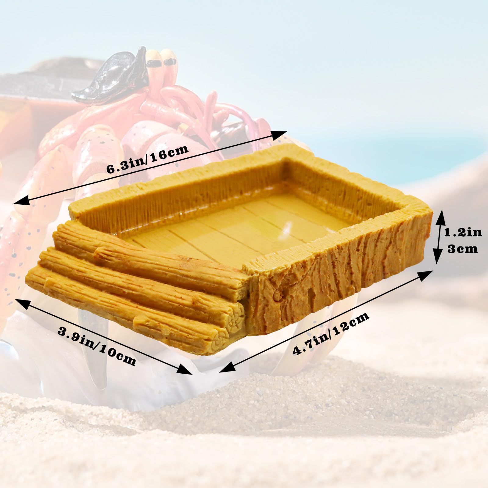 Neeenn Hermit Crab Water Tank Resin Pool Habitat Supplies Aquarium Accessories for Small to Medium Hermit Crabs - View 6 of 6