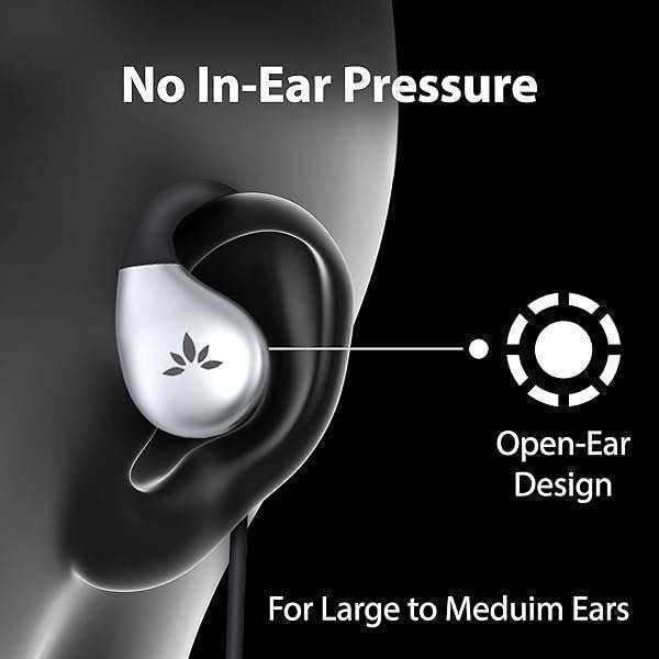 Avantree Avantree Resolve Open-Ear Earbuds: 3.5mm AUX Wired Headphones with Mic & Volume Control for Medium-Large Ears - View 3 of 7