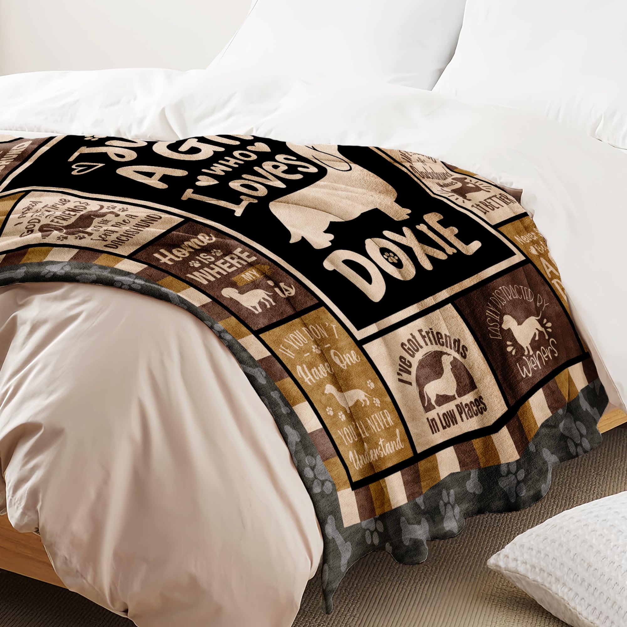 HSEFURNI HSEFURNI Dachshund Blanket Perfect Gift for Dachshund Lovers Cozy Throw for Women 60x50 Inches Ideal Dachshund Decor - View 5 of 7