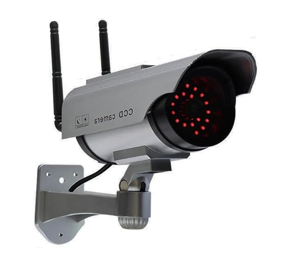 Kan.Do Full Red LED Dummy Cameras with Solar Panel for Home Garden Security and Intruder Deterrent Imitation CCTV Monitor
