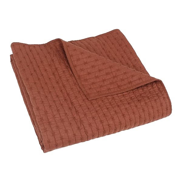 Levtex Home Levtex Home Cross Stitch Adobe Quilted Throw 50x60in Reversible Cotton Fabric Perfect for Cozy Home Decor