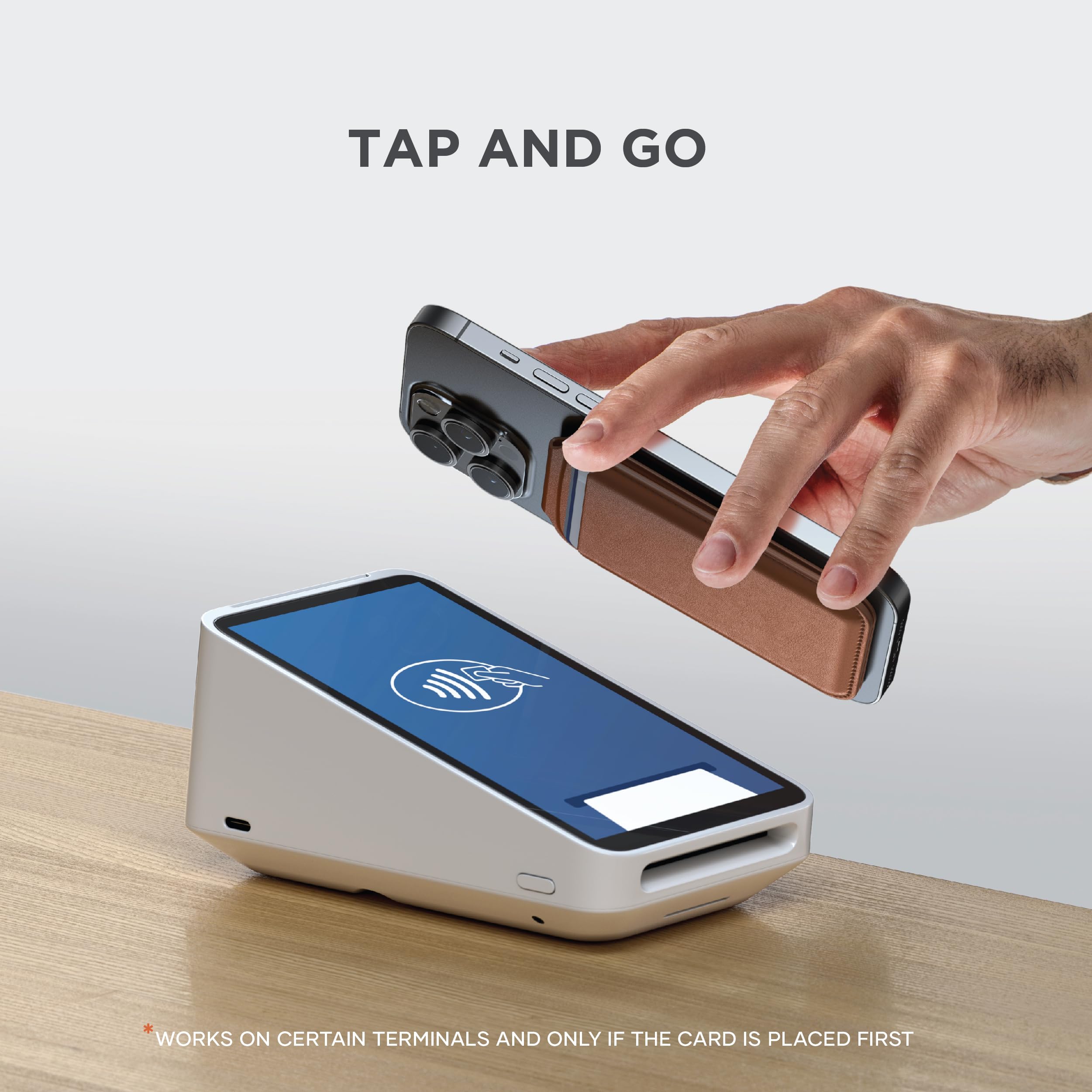 Satechi Satechi Magnetic MagSafe Wallet Vegan Leather Card Holder Adjustable Stand Holds 4 Cards for iPhone 16-12 Brown Travel Accessory - View 5 of 9