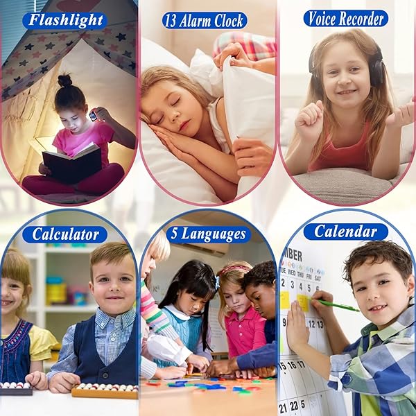 iCHOMKE iCHOMKE Smart Watch for Kids with Games Camera Pedometer Calendar and Audio Book Perfect Gift for Children Ages 4 to 12 Blue - View 9 of 11