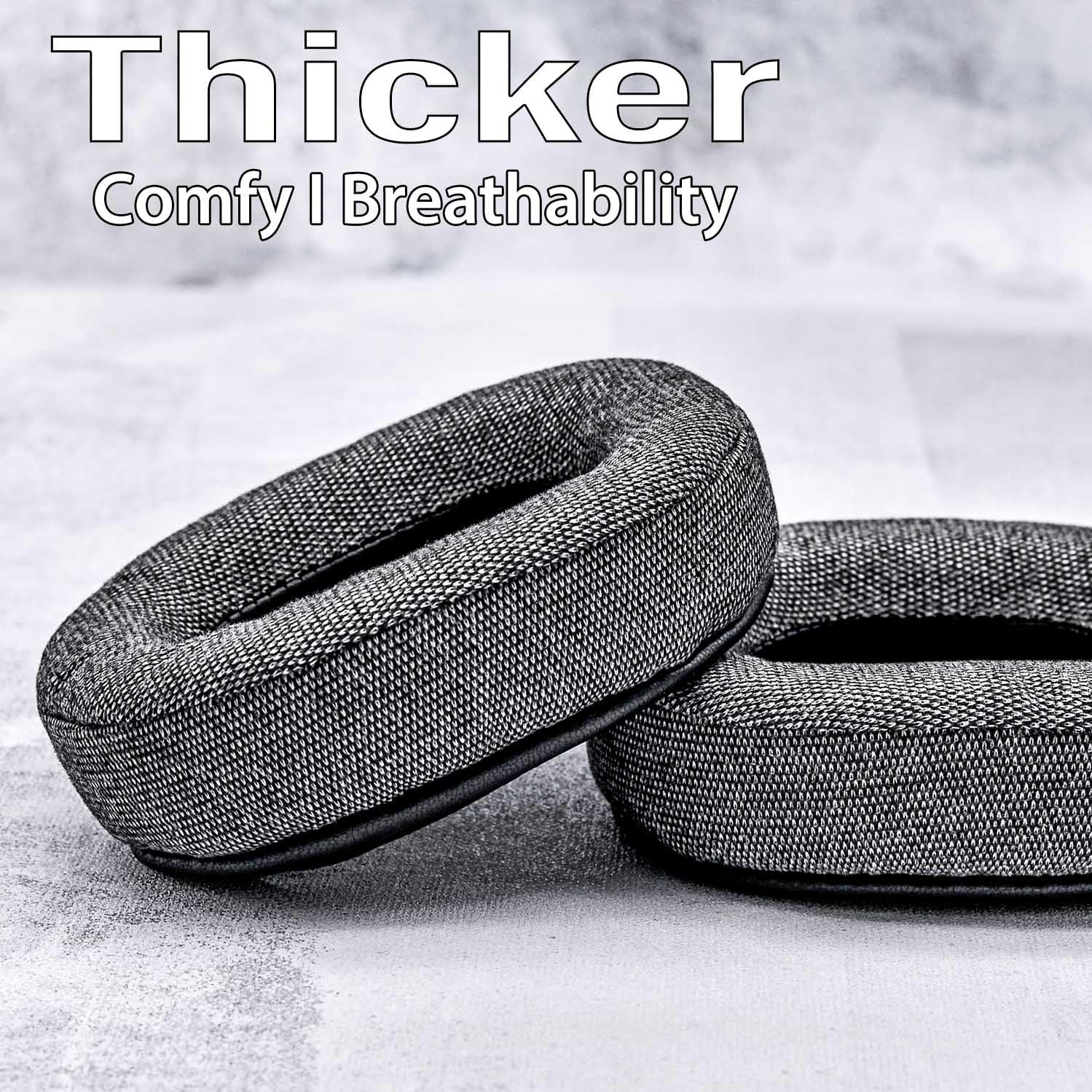 TRANSTEK TRANSTEK Earpads Ear Cushion for Arctis Pro 7 5 3 1 9X 7X 7P RIG 800 Series ATH M50X M40X MDR 7506 V6 Thicker Memory Foam Grey Fabric - View 4 of 7