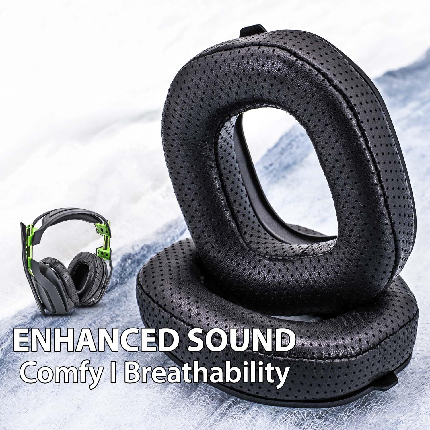 TRANSTEK A50 GEN 3 Earpads Replacement Ear Cushions Compatible with Astro A50 GEN 3 Headset Sheepskin Leather Breathable Hole Accessories - View 3 of 7