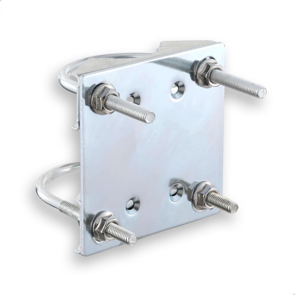KINEEPLE KINEEPLE Universal Antenna Pole Mount Bracket for Starlink and Antennas with U-Bolts for 1 to 2 Inch OD Pipes Mounting Kit - View 2 of 7