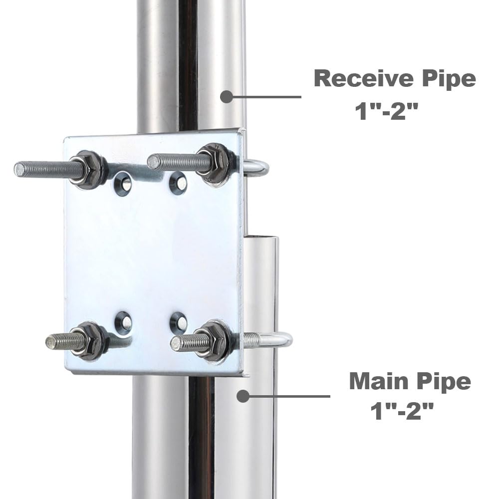 KINEEPLE KINEEPLE Universal Antenna Pole Mount Bracket for Starlink and Antennas with U-Bolts for 1 to 2 Inch OD Pipes Mounting Kit - View 4 of 7