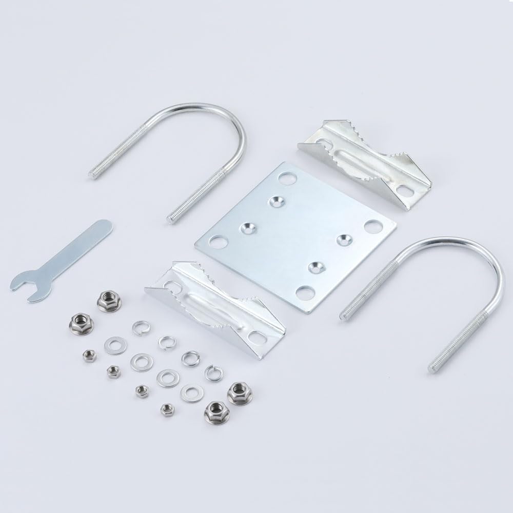 KINEEPLE KINEEPLE Universal Antenna Pole Mount Bracket for Starlink and Antennas with U-Bolts for 1 to 2 Inch OD Pipes Mounting Kit - View 6 of 7