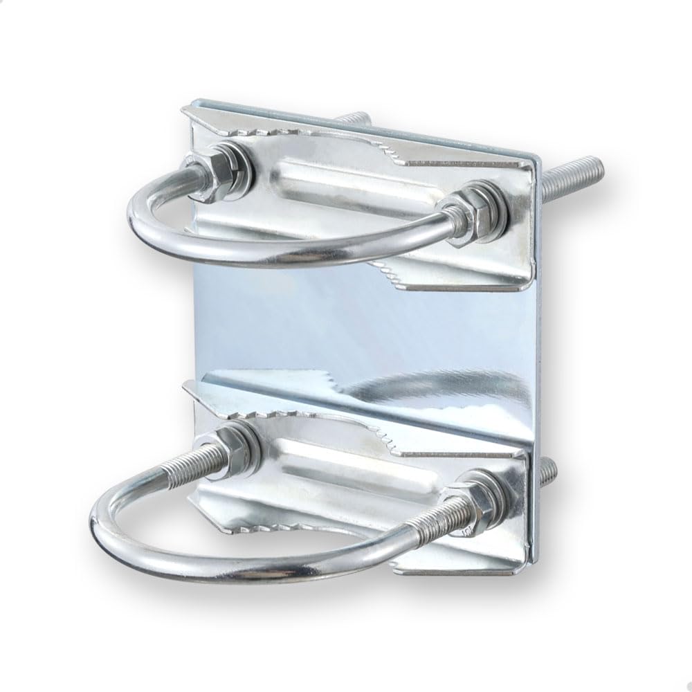 KINEEPLE KINEEPLE Universal Antenna Pole Mount Bracket for Starlink and Antennas with U-Bolts for 1 to 2 Inch OD Pipes Mounting Kit