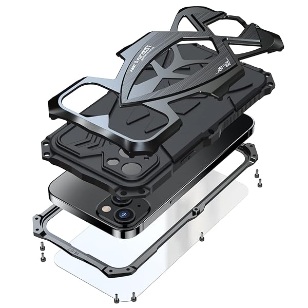 Lunivop Lunivop iPhone 15 Pro Max Case Heavy Duty Rugged Military Grade Protection Durable Black Bumper Cover for Men 2023