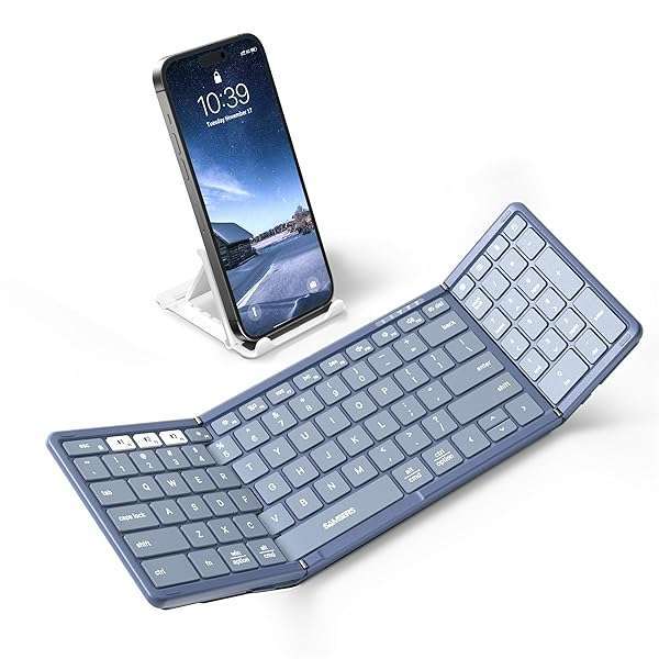 Samsers Buy Samsers Foldable Bluetooth Keyboard: Full-Size Wireless, Portable for iOS, Android, Windows & Mac - Supports 3 Devices (BT5.1)