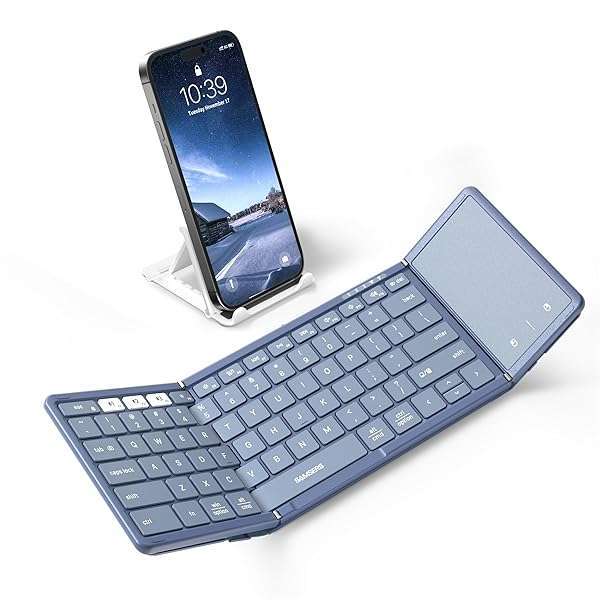 Samsers Buy Samsers Foldable Bluetooth Keyboard with Touchpad - Portable, Full-Size, Multi-Device Support for iOS, Android, Windows & Mac