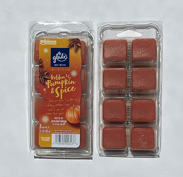 Glade Glade Golden Pumpkin & Spice Wax Melts 2 Pack - 3.1 oz Wax Cubes for Cozy Fall Scents