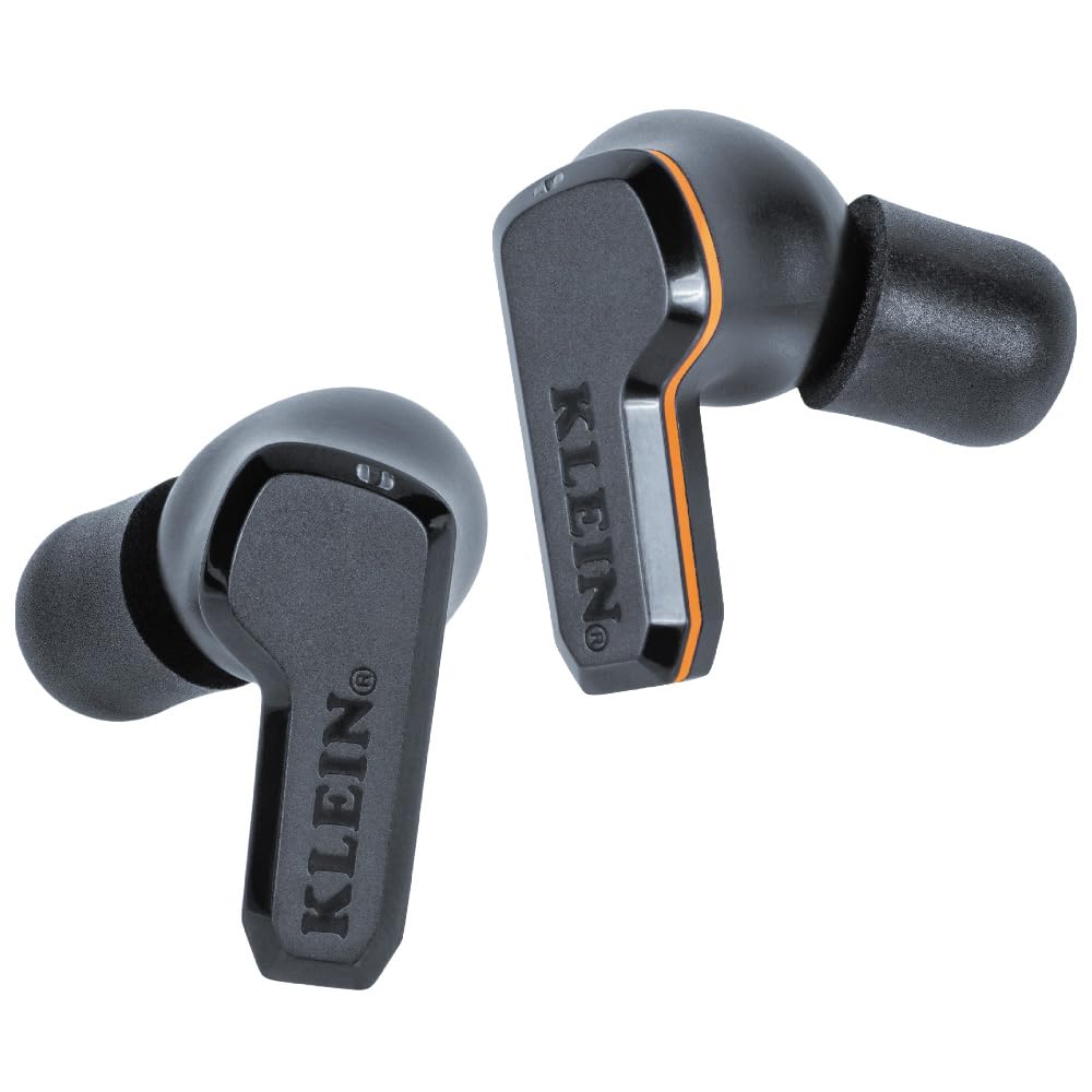 KLEIN TOOLS Klein Tools AESEB2 Elite Bluetooth Jobsite Earbuds True Wireless Earplugs with 25dB NRR Hearing Protection and 24 Hour Playtime