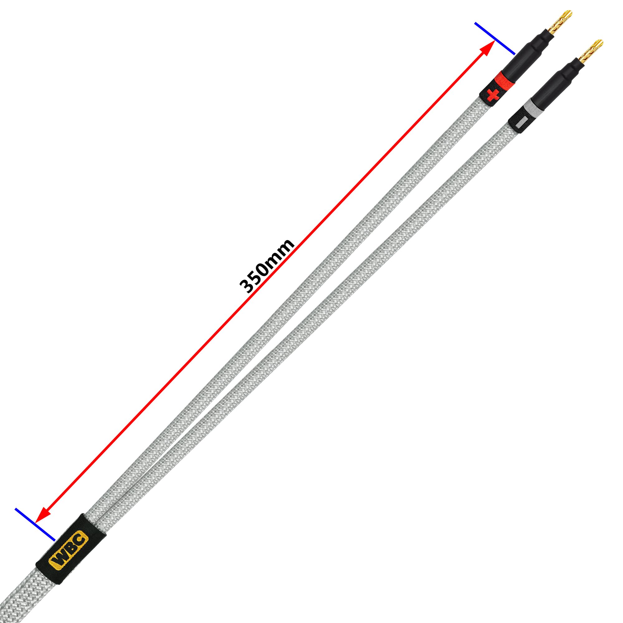 WORLDS BEST CABLES Worlds Best Cables 5 Foot Ultimate 8 AWG Ultra Pure OFC Premium Audiophile HiFi Speaker Cable Pair with Eminence Gold Banana Plugs - View 8 of 9