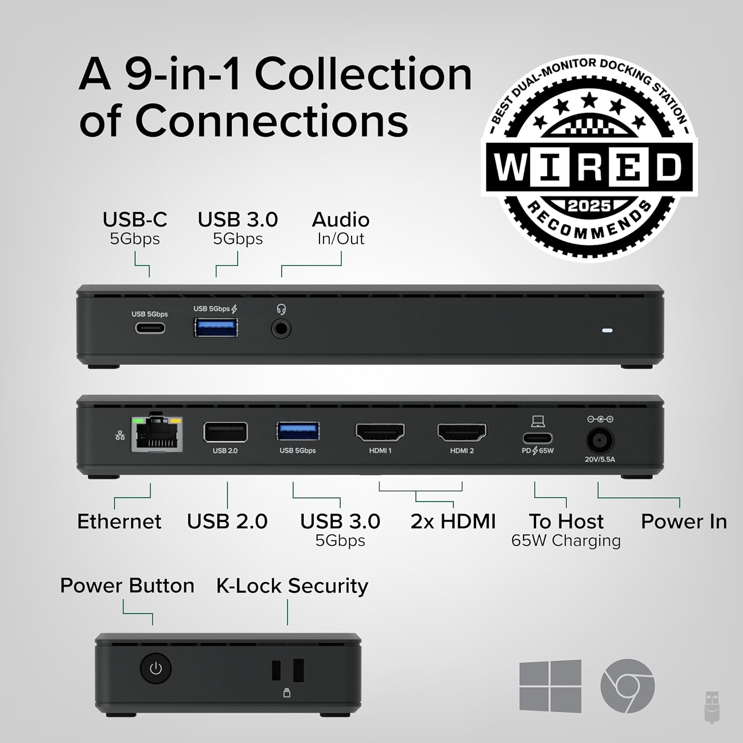 Plugable Plugable USB C Docking Station Dual Monitor with HDMI Ports Power Delivery for Windows and ChromeOS Driverless UD-MSTH2 - View 2 of 9