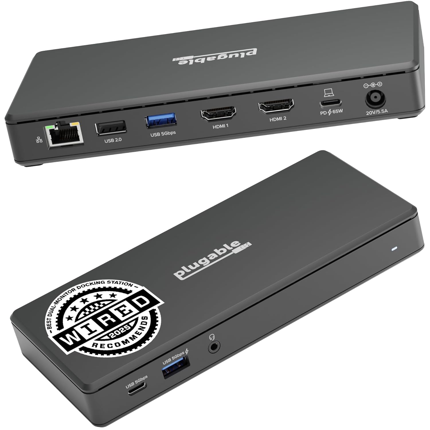Plugable Plugable USB C Docking Station Dual Monitor with HDMI Ports Power Delivery for Windows and ChromeOS Driverless UD-MSTH2