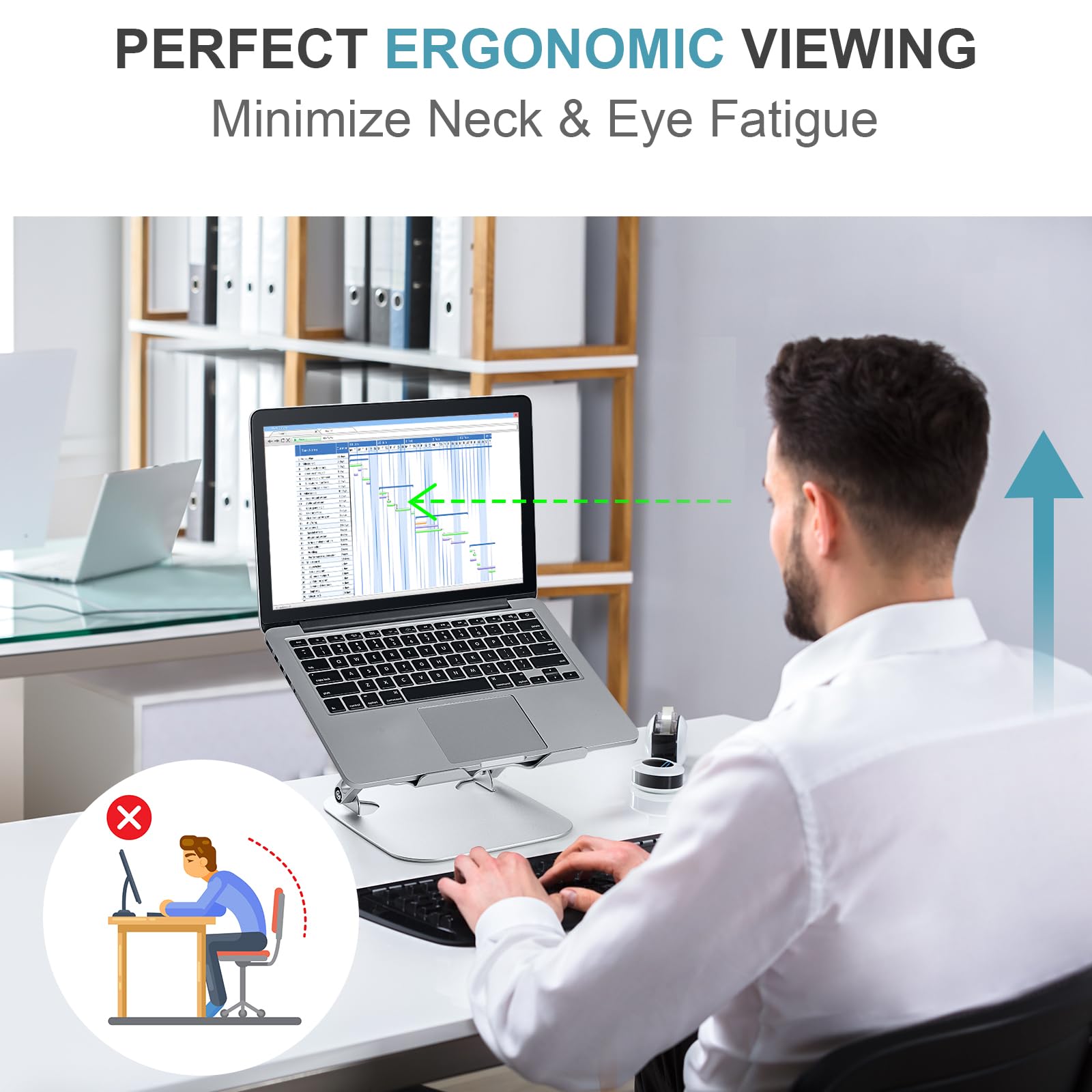 SHUWEI SHUWEI 360 Rotating Laptop Cooling Stand with Adjustable Height and 3 Speed Fan for 10-15 Inch Notebooks Silver - View 2 of 6