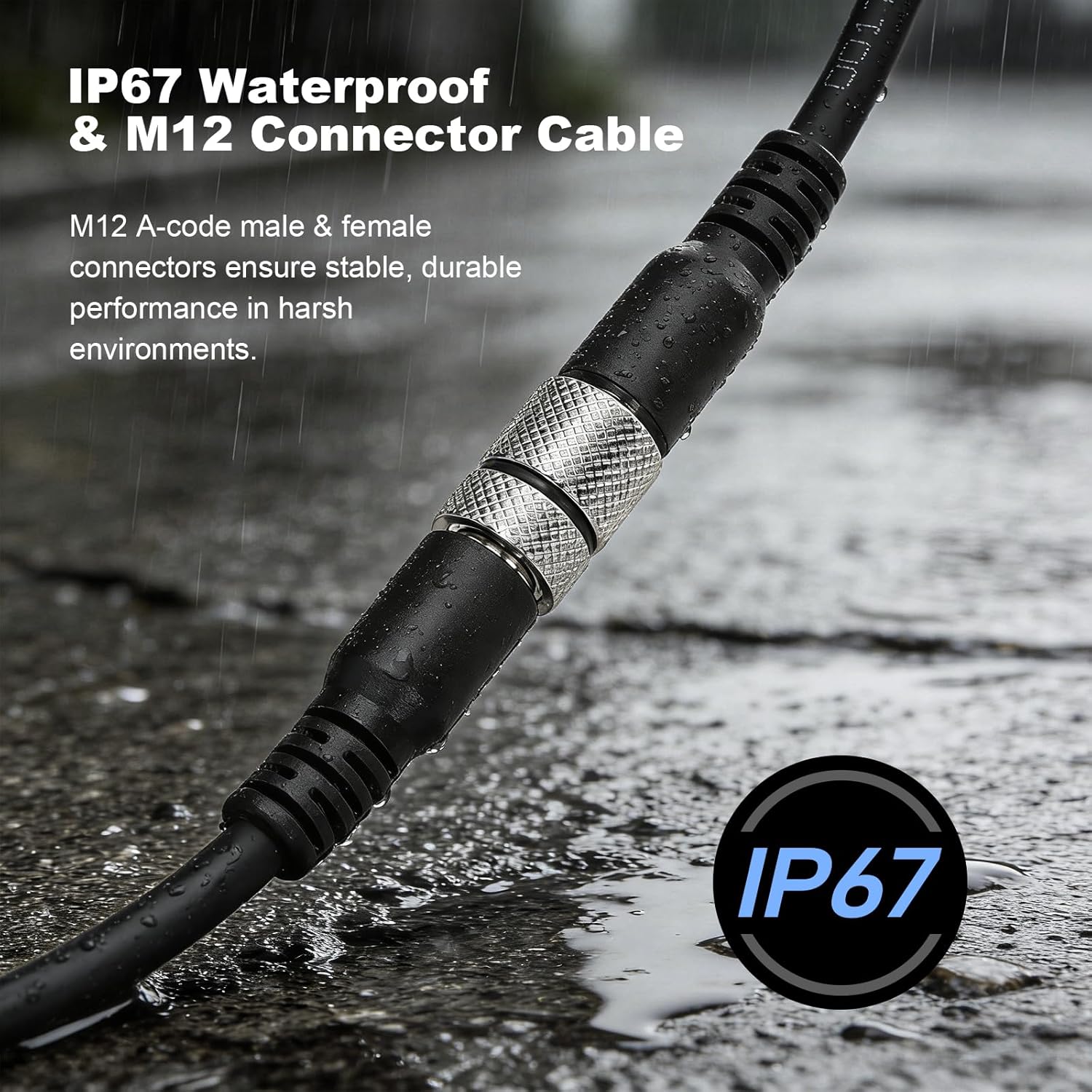 ZBLZGP ZBLZGP M12 4 Pin Male Female Actuator Sensor Signal Cable Elbow 10M 32.8FT - View 4 of 9