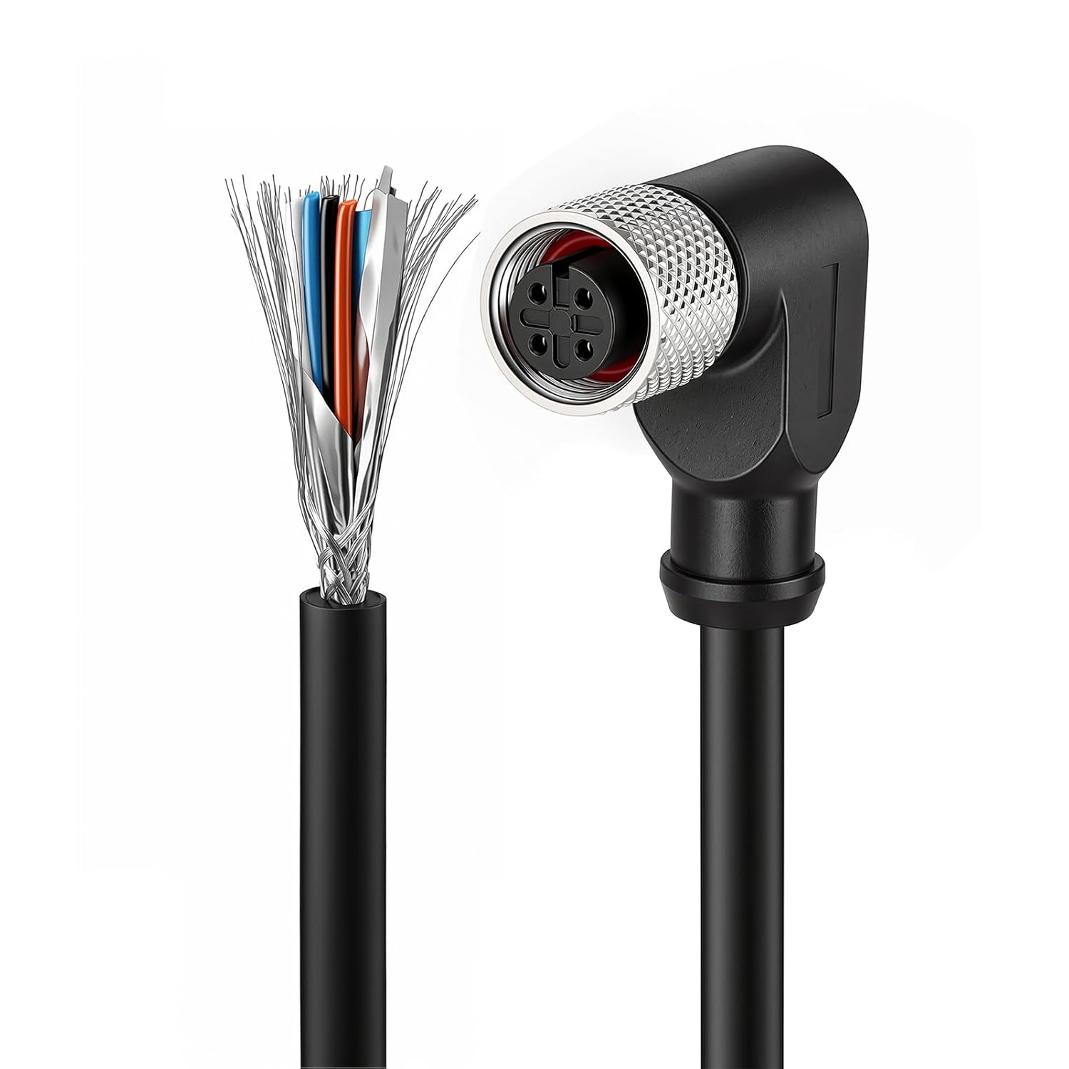 ZBLZGP M12 4 Pin Male Female Actuator Sensor Signal Cable Elbow 10M 32.8FT