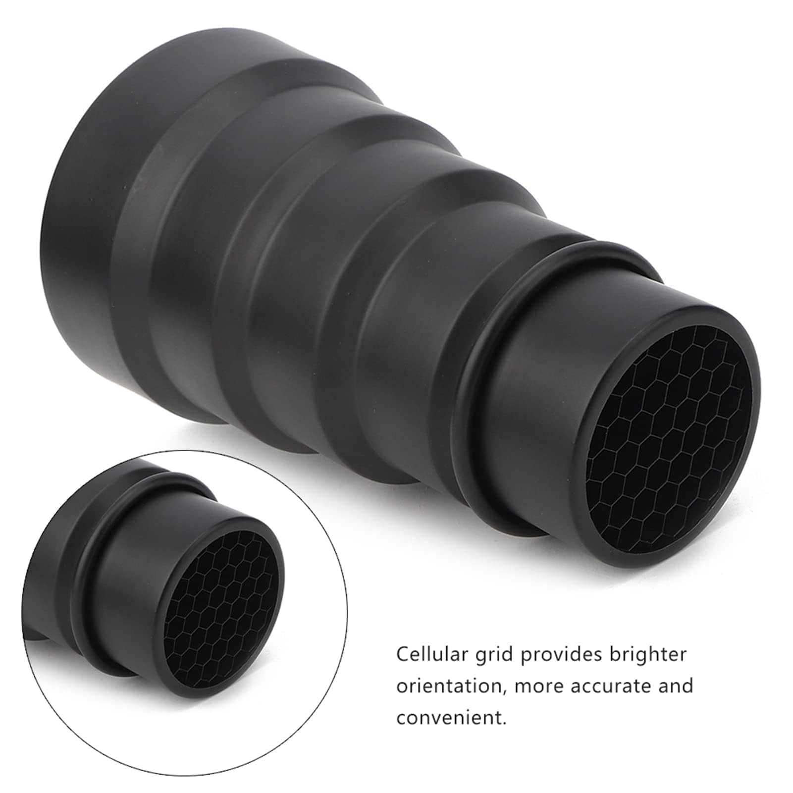 Cyrank Aluminium Alloy Conical Snoot Kit with Honeycomb Grid and 5 Color Filters for Bowens Mount Studio Strobe Photography Flash - View 5 of 9
