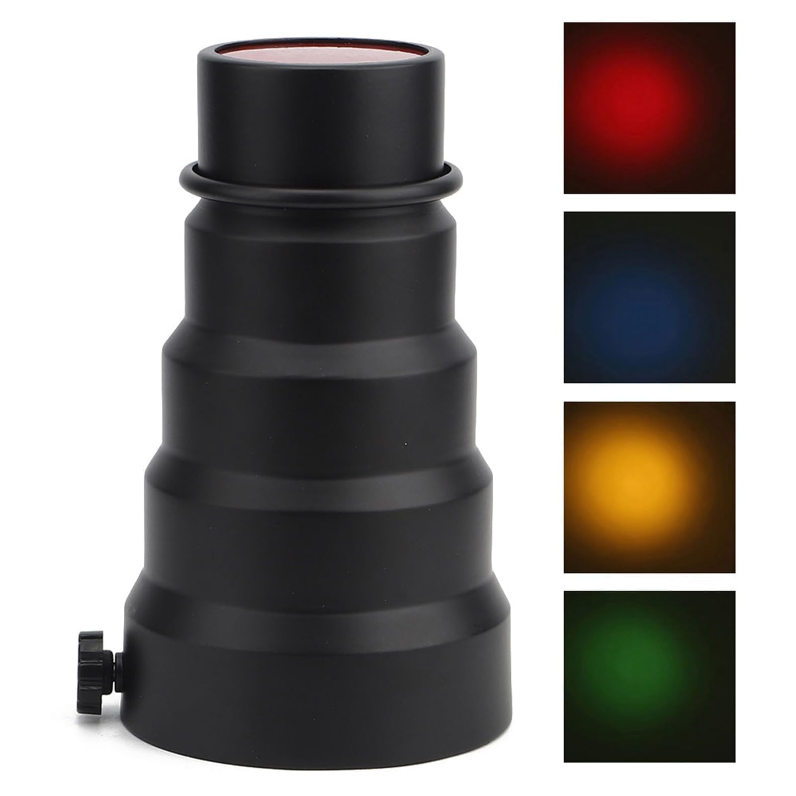 Cyrank Aluminium Alloy Conical Snoot Kit with Honeycomb Grid and 5 Color Filters for Bowens Mount Studio Strobe Photography Flash - View 8 of 9