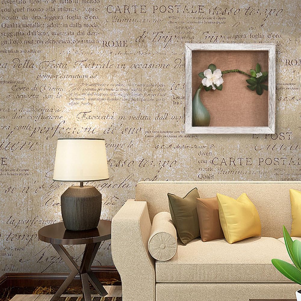 HOUOOFVA 12x12x4 Extra Deep Shadow Box Display Case for Pictures Photos and Keepsakes in Distressed White - View 4 of 7